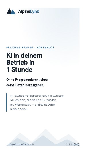 Umschlag: KI in deinem Betrieb in 1 Stunde