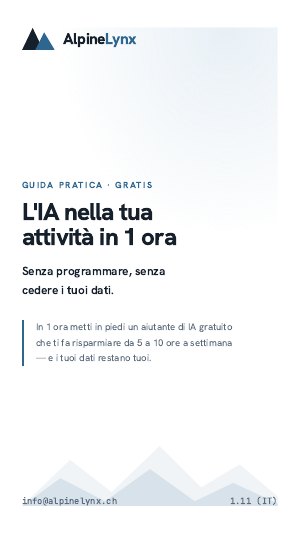 Copertina: L'IA nella tua attività in 1 ora